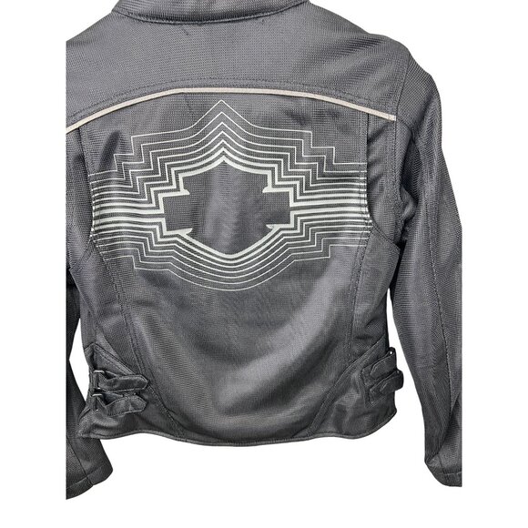 Harley-Davidson Womens Black Mesh Riding Jacket With Zipper Closures & Adjustabl - Picture 3 of 4